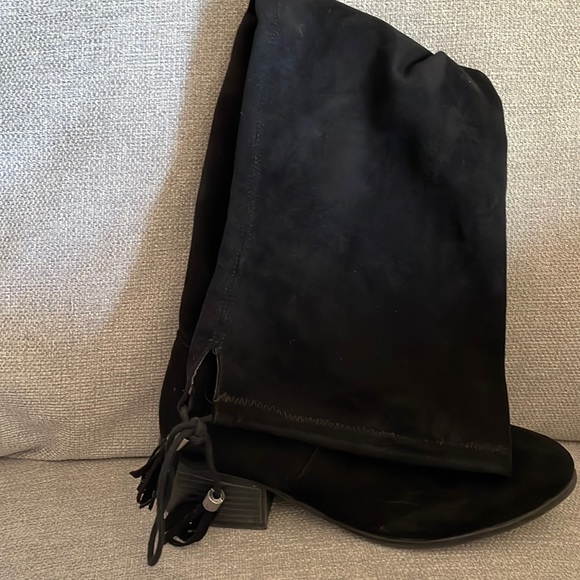 Black Suede Thigh High Boots - Picture 3 of 3